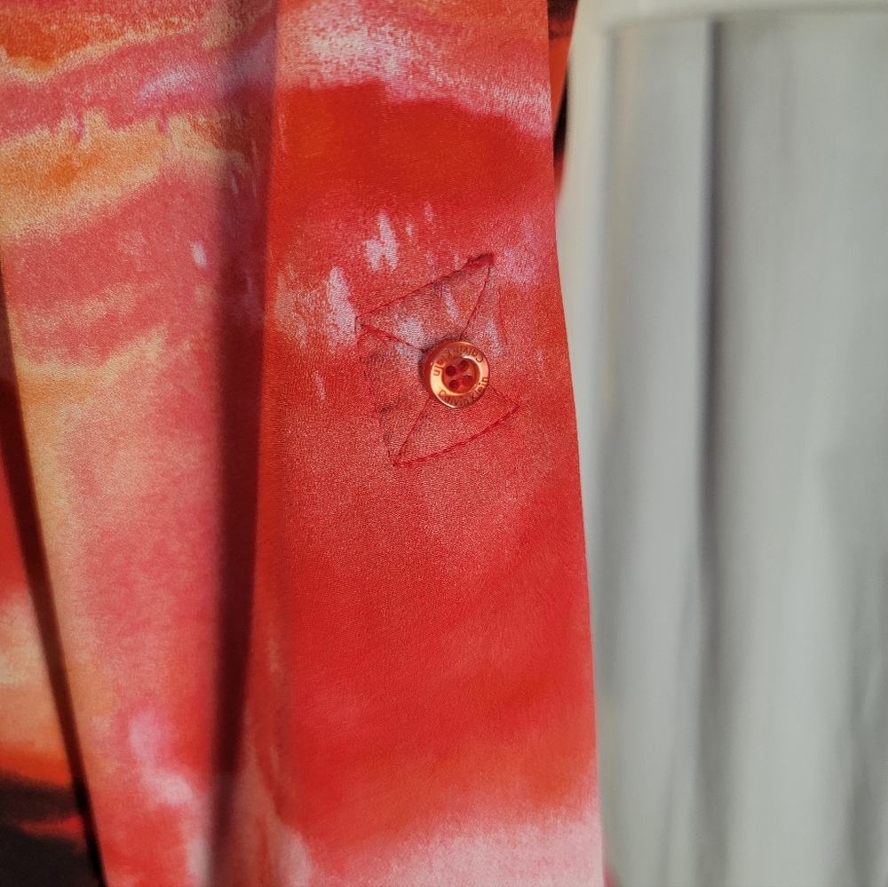 Calvin Klein Abstract Red, White, and Black Women's Top - Picture 4 of 13